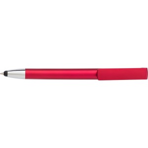 ABS 3-in-1 ballpen Calvin, red (Plastic pen)