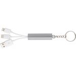 ABS 3-in-1 charging cable and key holder, silver (9105-32)