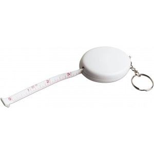 ABS key holder tape measure Lorena, white (Keychains)