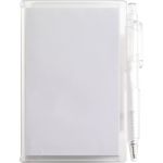 ABS notebook with pen Lucian, white (2736-02)