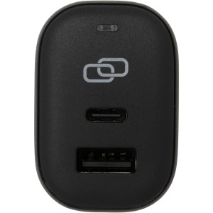 ADAPT 25W recycled plastic PD travel charger, Solid black (Eletronics cables, adapters)