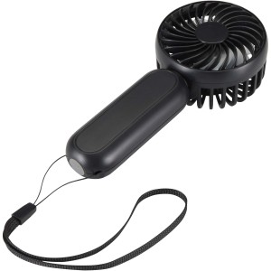 Aervia recycled plastic portable fan, Black