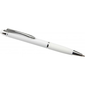 Aluminium ballpen Pascaline, white (Plastic pen)