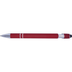 Aluminium ballpen Primo, red (Plastic pen)