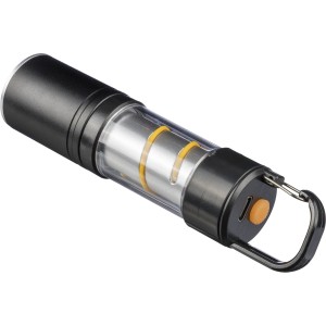 Aluminium COB flashlight Vela, black (Lamps)