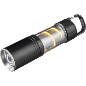 Aluminium COB flashlight Vela, black (Lamps)