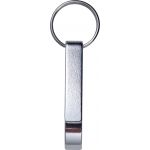 Aluminium key chain with bottle opener and can opener, silver (8838-32)