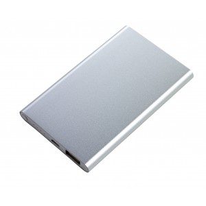 Aluminium power bank Ezra, silver (Powerbanks)