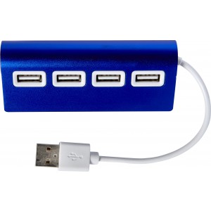 Aluminium USB hub Leo, blue (Eletronics cables, adapters)