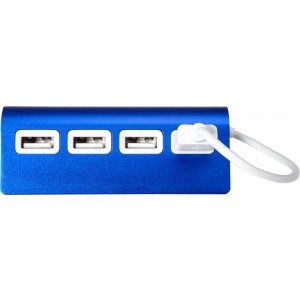 Aluminium USB hub Leo, blue (Eletronics cables, adapters)