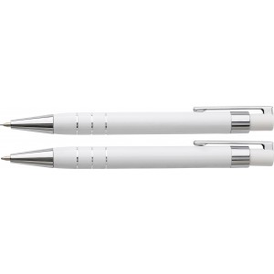 Aluminium writing set Hannah, white (Pen sets)