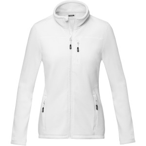 Amber women's GRS recycled full zip fleece jacket, White (Polar pullovers)