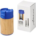 Arca 200ml copper vacuum insulated bamboo tumbler, Blue (10063901)