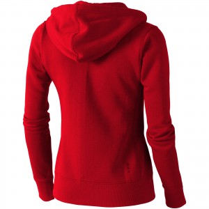 Arora hooded full zip ladies sweater, Red (Pullovers)