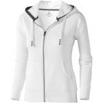 Arora hooded full zip ladies sweater, White (3821201)
