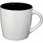 Aztec 340 ml ceramic mug, White, solid black