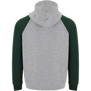 Badet kids two-tone hoodie, Heather grey, Bottle green (Pullovers)