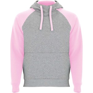 Badet kids two-tone hoodie, Heather grey, Light pink (Pullovers)