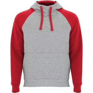 Badet kids two-tone hoodie, Heather grey, Red (Pullovers)