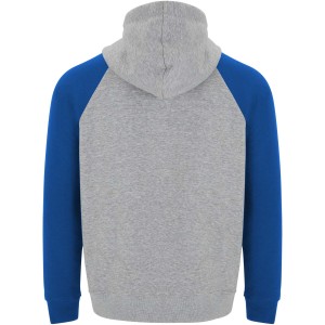 Badet kids two-tone hoodie, Heather grey, Royal blue (Pullovers)