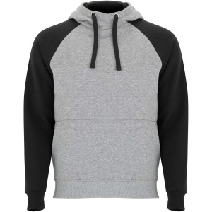 Badet kids two-tone hoodie, Heather grey, Solid black (Pullovers)