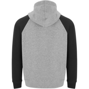 Badet unisex two-tone hoodie, Heather grey, Solid black (Pullovers)