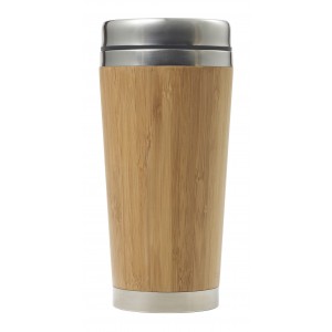 Bamboo and stainless steel travel cup Sabine, brown (Glasses)