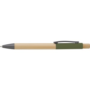 Bamboo ballpen Cesar, green (Wooden, bamboo, carton pen)