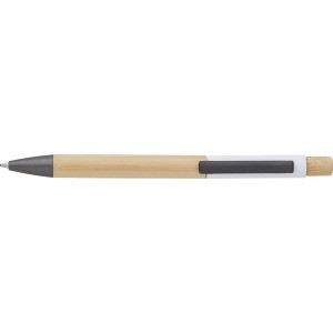 Bamboo ballpen Cesar, white (Wooden, bamboo, carton pen)