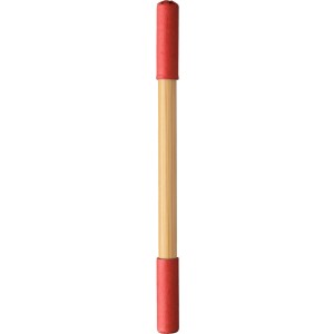 Bamboo endless pencil Wolfgang, red (Wooden, bamboo, carton pen)