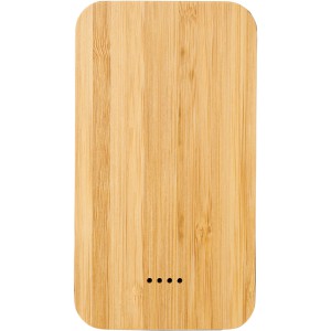 Bamboo / fabric 6000 mAh wireless power bank, Brown (Powerbanks)