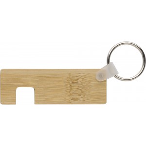 Bamboo key holder with phone holder Orlando, brown (Office desk equipment)