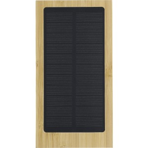 Bamboo solar power bank Elz, brown (Powerbanks)