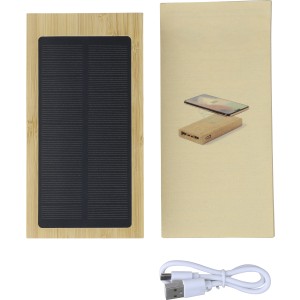 Bamboo solar power bank Elz, brown (Powerbanks)