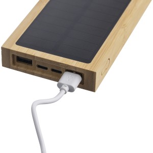 Bamboo solar power bank Elz, brown (Powerbanks)