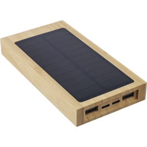 Bamboo solar power bank Elz, brown (Powerbanks)