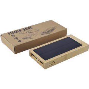 Bamboo solar power bank Elz, brown (Powerbanks)