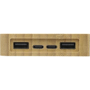 Bamboo solar power bank Elz, brown (Powerbanks)