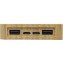 Bamboo solar power bank Elz, brown