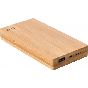 Bamboo power bank Walter, brown