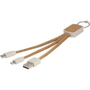 Bates wheat straw and cork 3-in-1 charging cable, Natural (Eletronics cables, adapters)