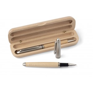 Beechwood writing set Oliviero, brown (Pen sets)