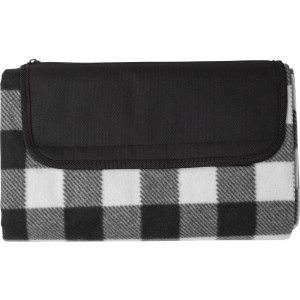 RPET foldable polar fleece blanket Vesper, black (Blanket)