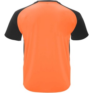 Bugatti short sleeve kids sports t-shirt, Fluor Orange, Solid black (T-shirt, mixed fiber, synthetic)