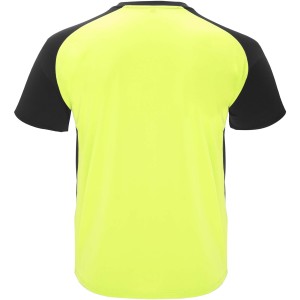 Bugatti short sleeve kids sports t-shirt, Fluor Yellow, Solid black (T-shirt, mixed fiber, synthetic)