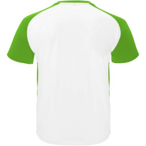 Bugatti short sleeve unisex sports t-shirt, White, Fern green (T-shirt, mixed fiber, synthetic)