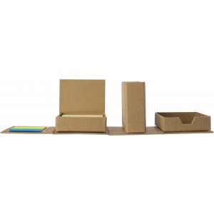 Cardboard desk organiser Vicky, brown (Sticky notes)