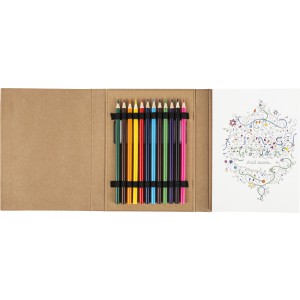 Cardboard drawing set Kora, brown (Drawing set)