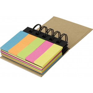 Cardboard memo folder Clemence, brown (Sticky notes)