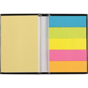 Cardboard sticky note holder Belinda, black (Sticky notes)